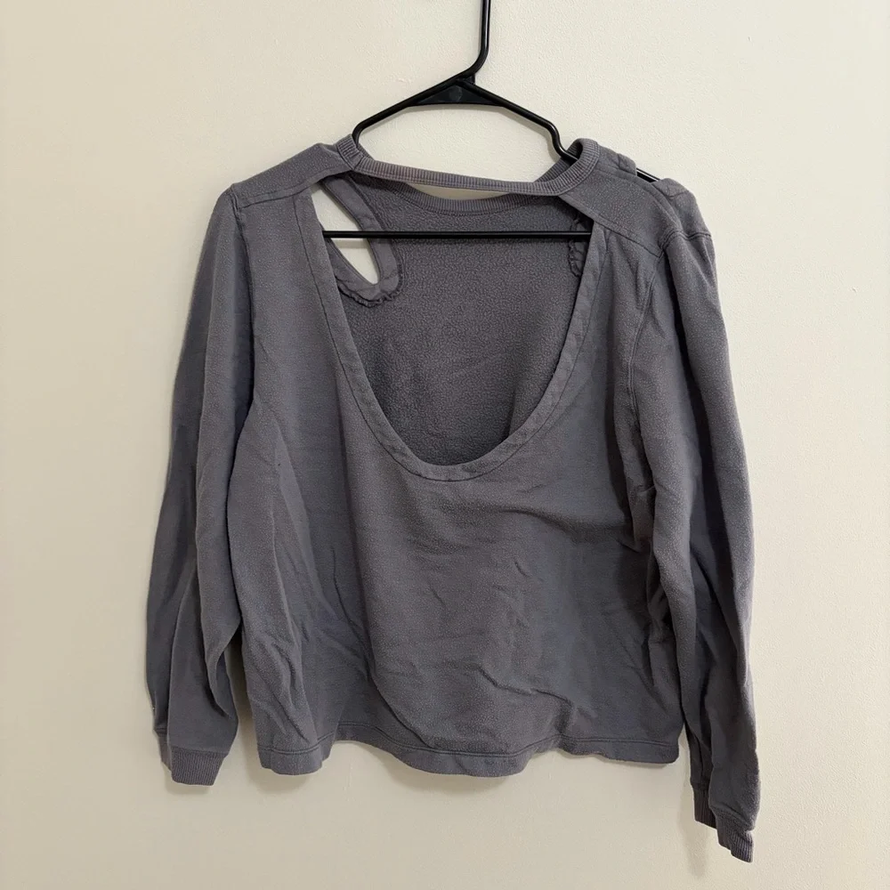 JoyLab Grey Cutout Athletic Sweatshirt Women’s Large - Picture 5 of 6